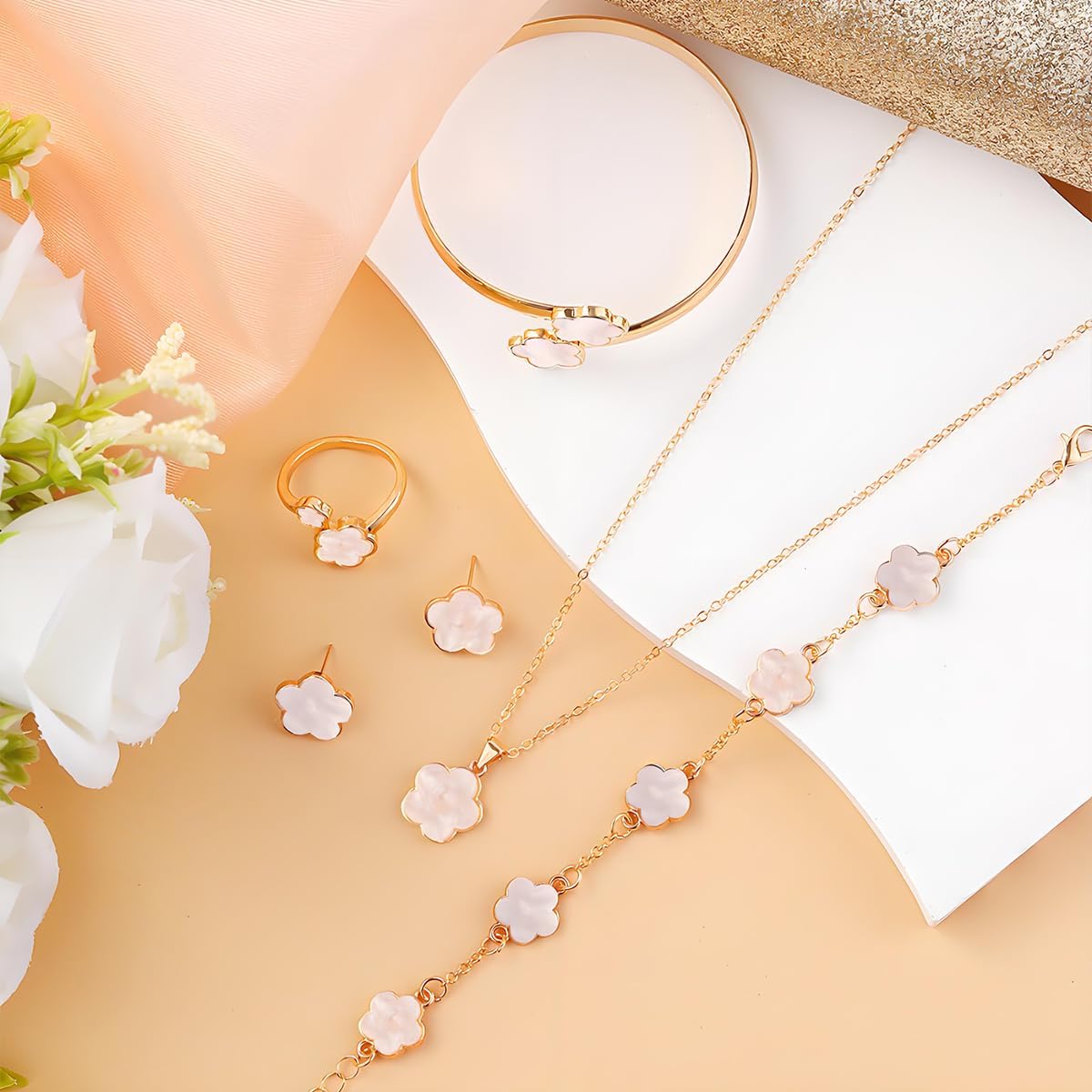 Elyra Joyas | Colección Flor de la Suerte de 5 Piezas