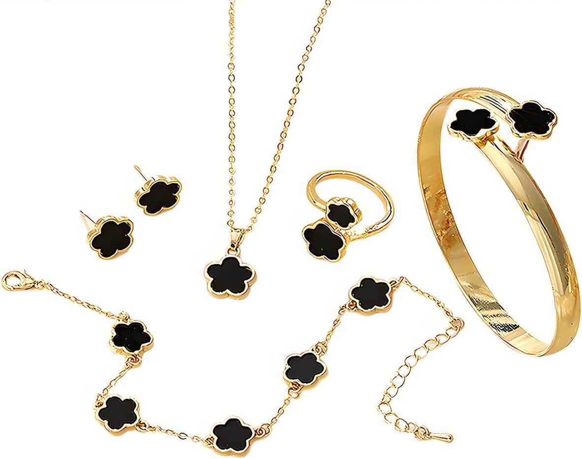 Elyra Joyas | Colección Flor de la Suerte de 5 Piezas