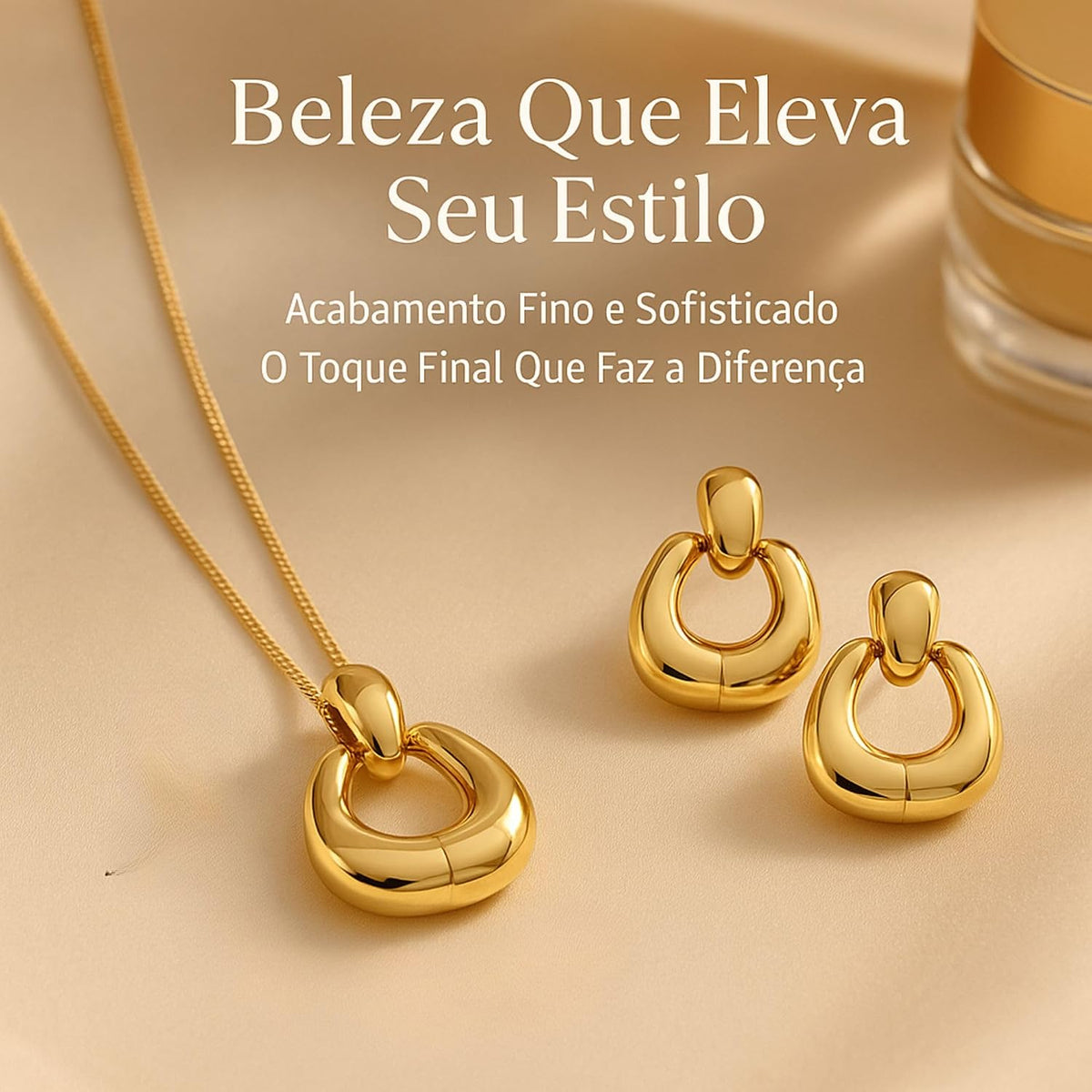 Elyra Joyas | Set Essenza Collar y Aros Dorados