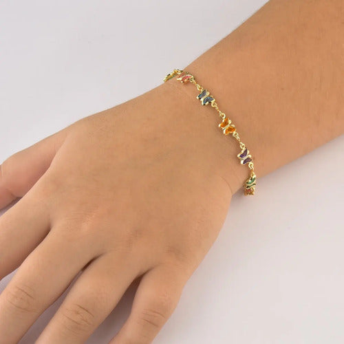 Pulseira Infantil De Menina Folheada A Ouro 18k Semi Joia