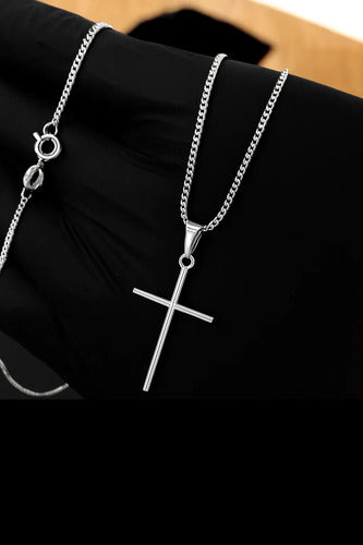Corrente Cordão Infantil Prata 925 + Crucifixo