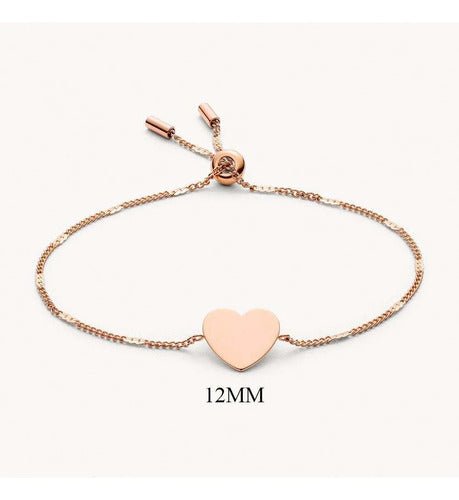 Pulseira Semi Joia Banhado A Ouro 18k Com Pingente Coração