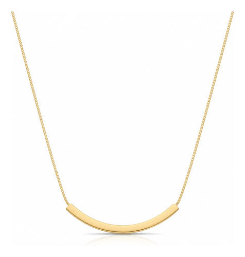 Colar Pipe Semijoia Banhado A Ouro Minimalista Feminina