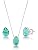 Elyra Joyas | Set Gota Verde Agua Collar y Aros