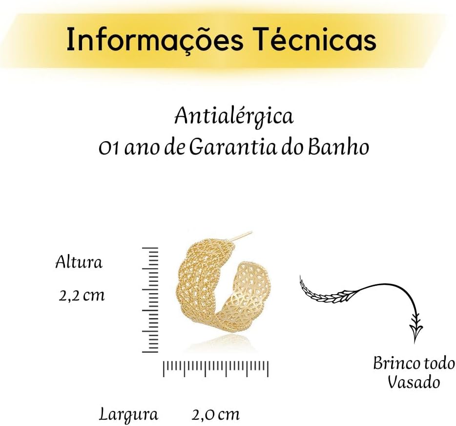 Elyra Joyas | Aros Aura Calada Bañados en Oro 18K