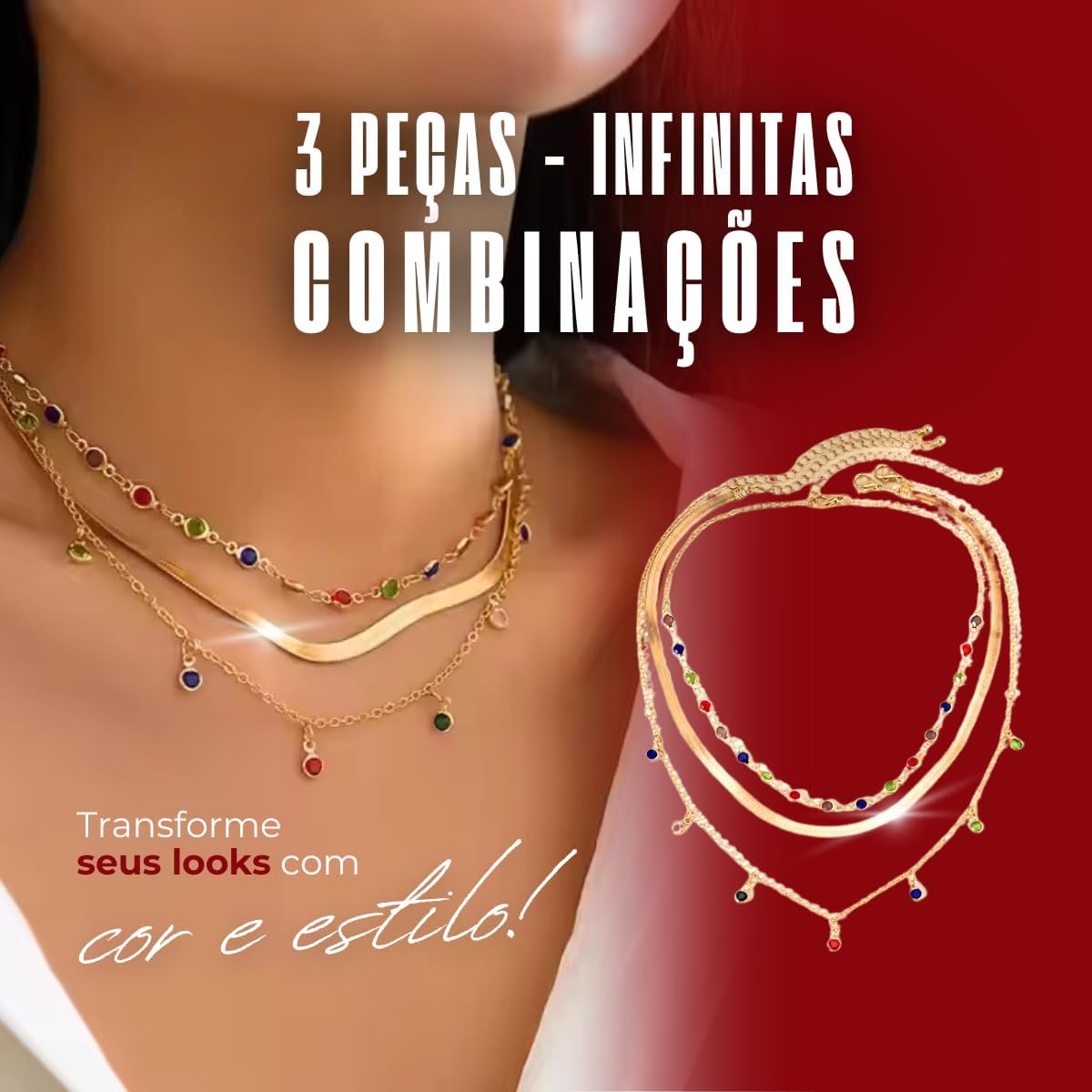 Elyra Joyas | Trío de Collares Powerful Colors