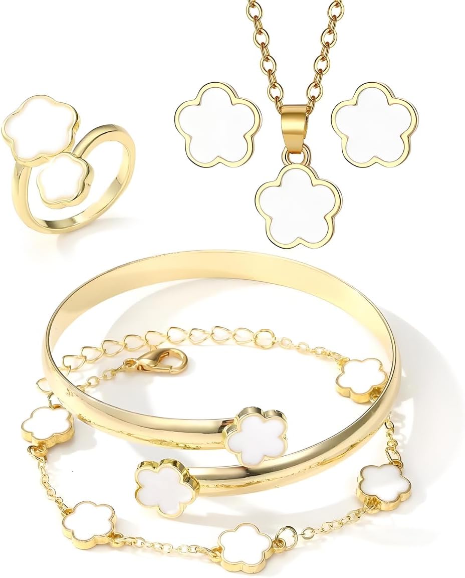 Elyra Joyas | Colección Flor de la Suerte de 5 Piezas