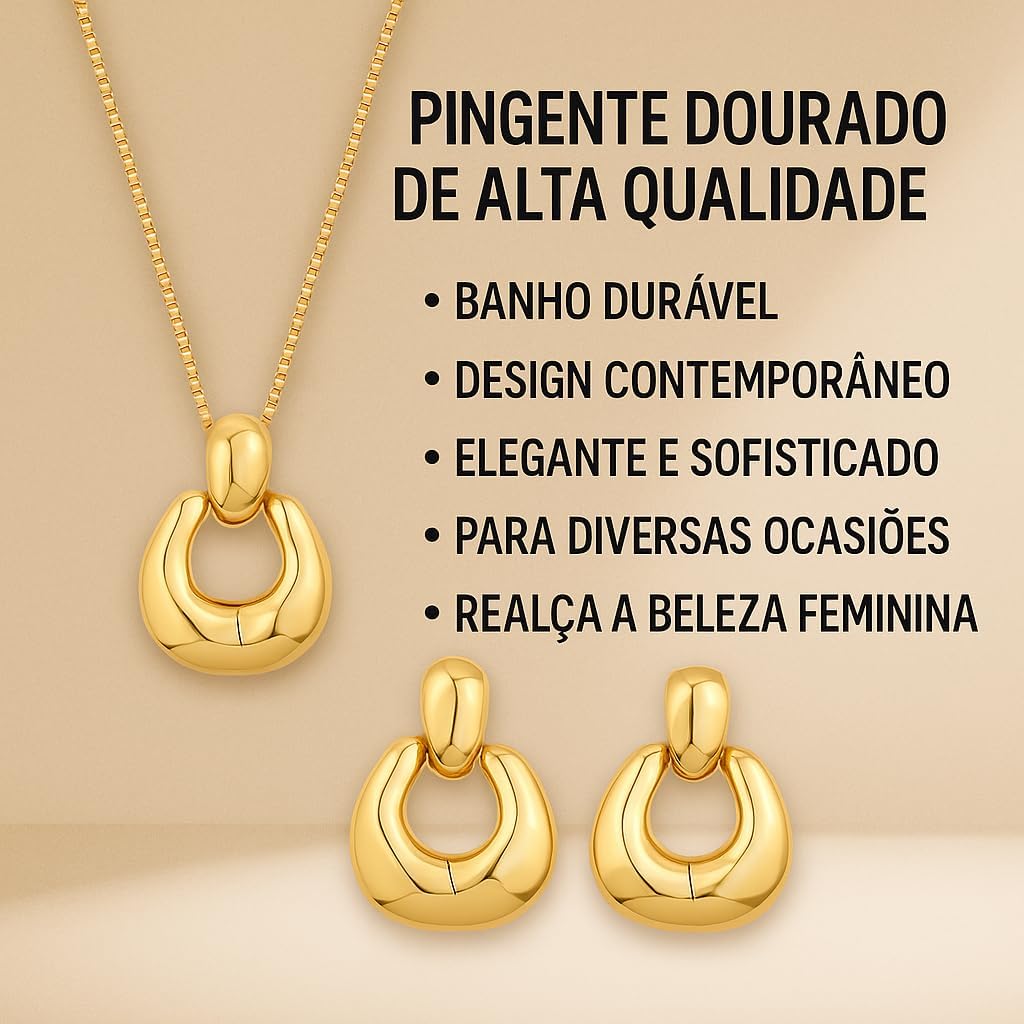 Elyra Joyas | Set Essenza Collar y Aros Dorados