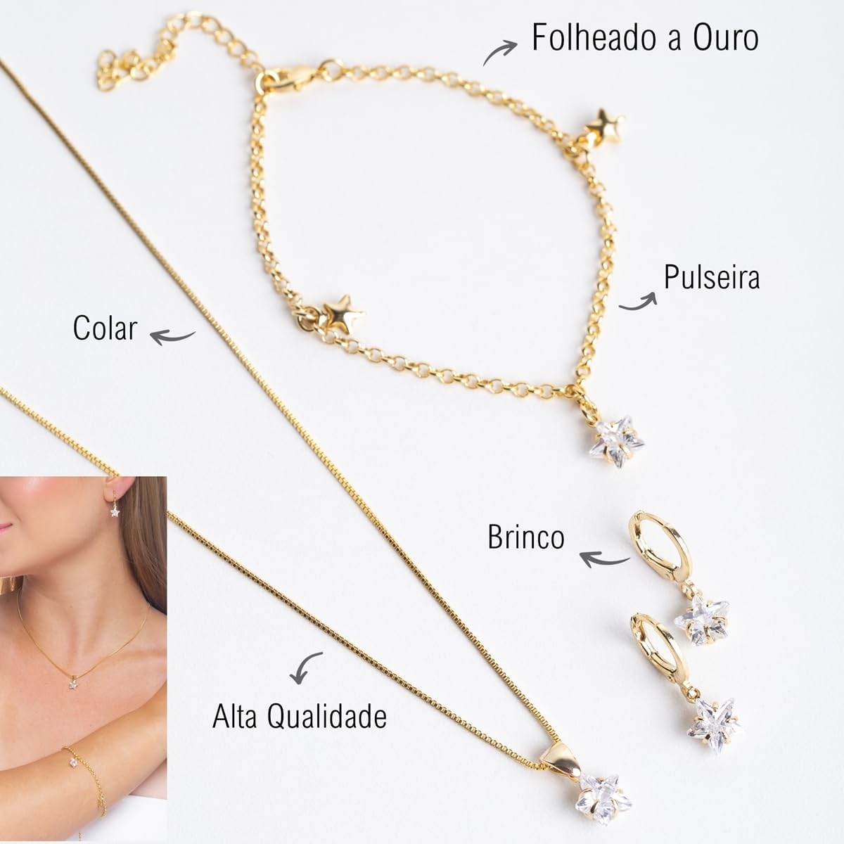 Elyra Joyas | Set Estrella Brillante con Circonias