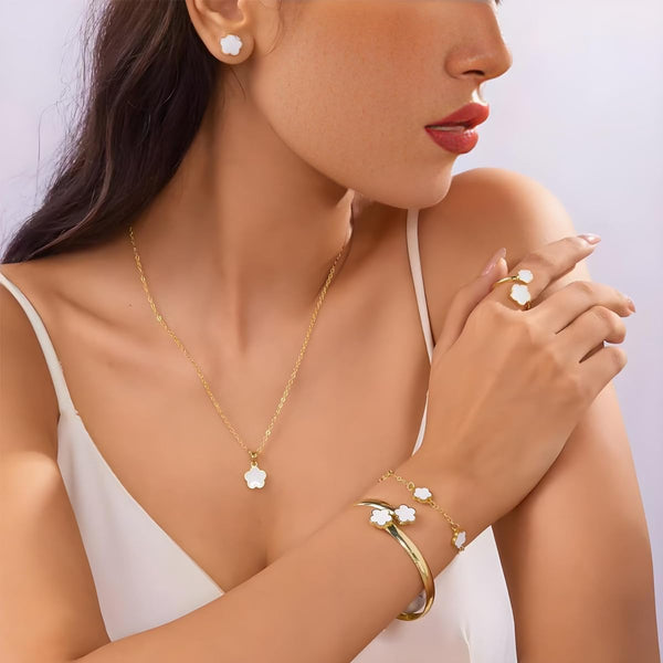 Elyra Joyas | Colección Flor de la Suerte de 5 Piezas