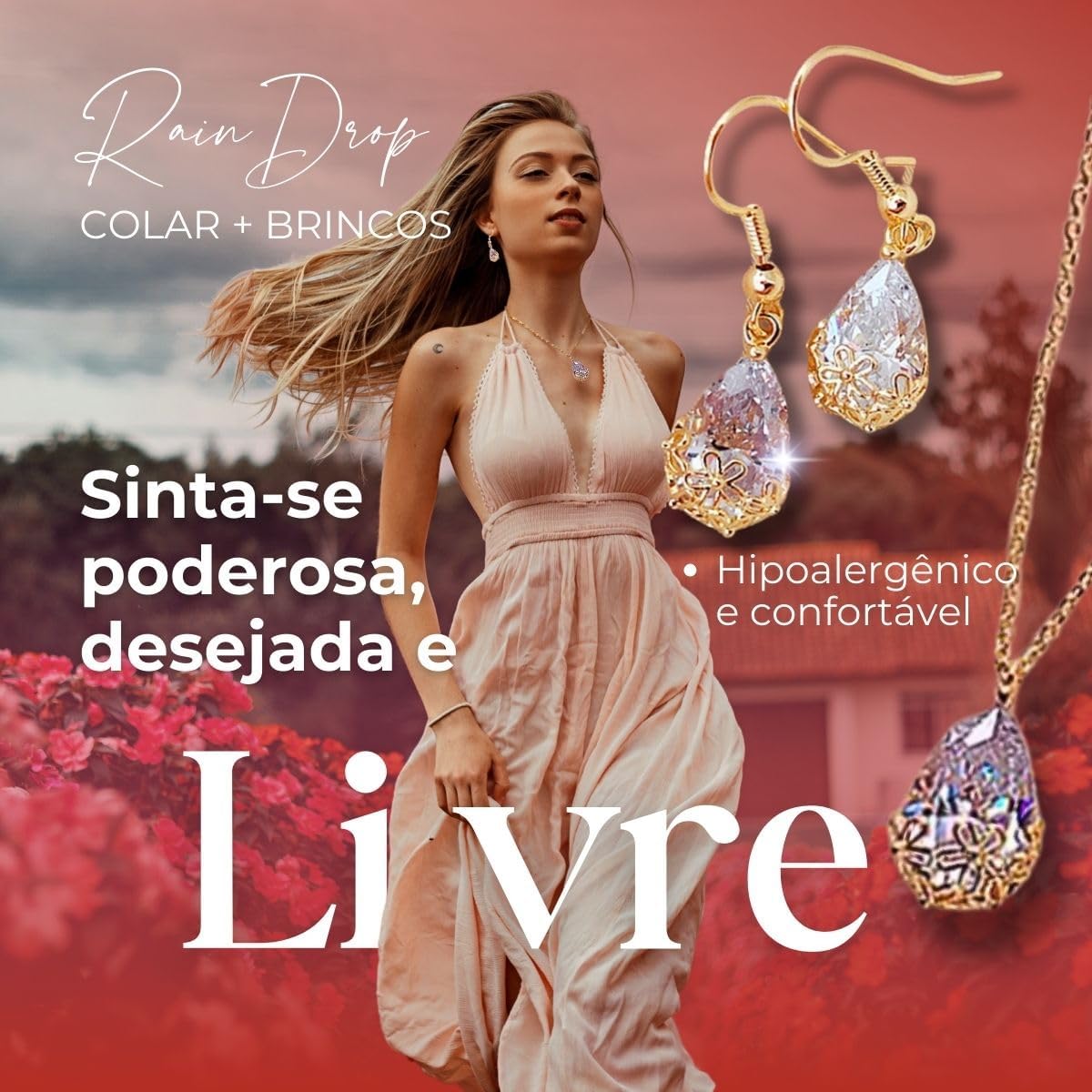 Elyra Joyas | Set RainDrop con Cristales Naturales