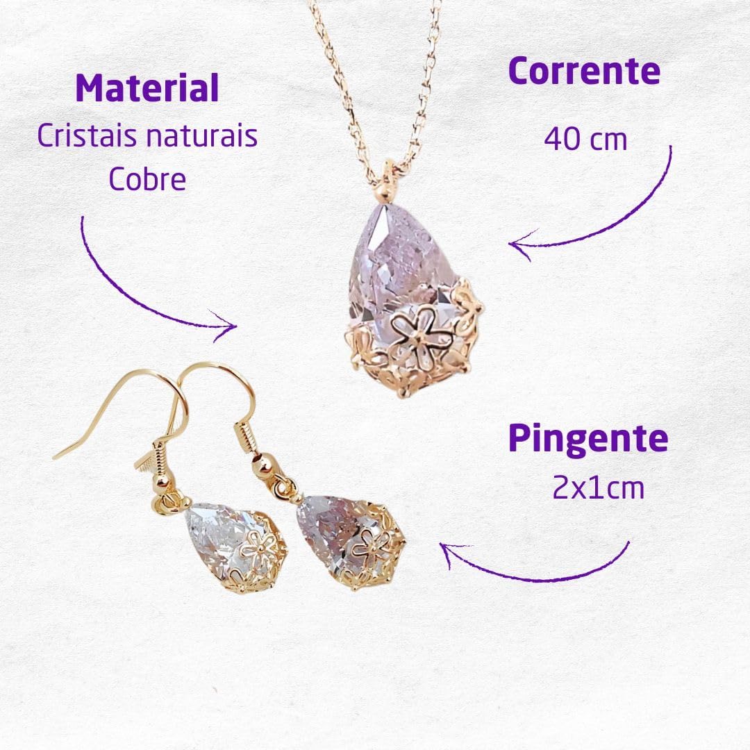Elyra Joyas | Set RainDrop con Cristales Naturales