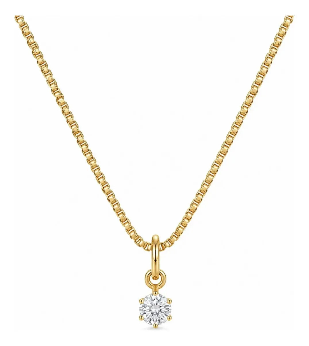 Colar Ponto De Luz 0.4 Cm Banhado A Ouro 18k