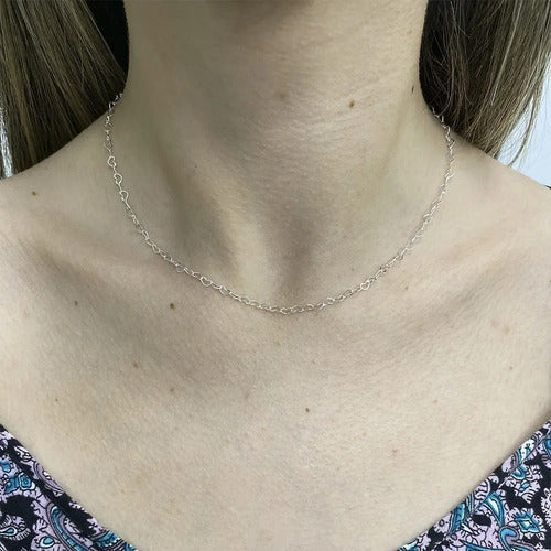 Colar E Pulseira De Corações Folheadas A Prata 925