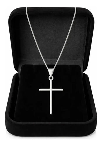 Corrente Cordão Infantil Prata 925 + Crucifixo