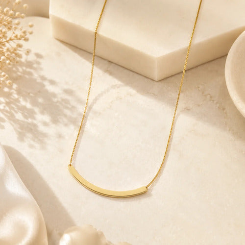 Colar Pipe Semijoia Banhado A Ouro Minimalista Feminina
