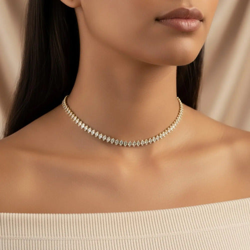 • Choker Riviera Majestic – Cristales Dorados