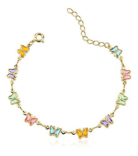 Pulseira Infantil De Menina Folheada A Ouro 18k Semi Joia