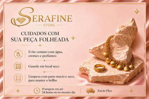 Conjunto Colar Gravata Brinco Flor Pérola Cravejada Premium