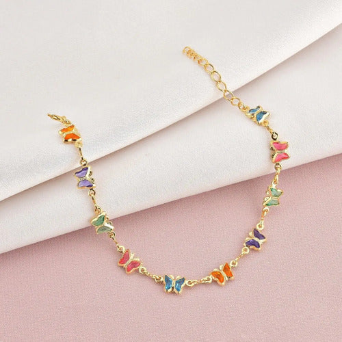 Pulseira Infantil De Menina Folheada A Ouro 18k Semi Joia